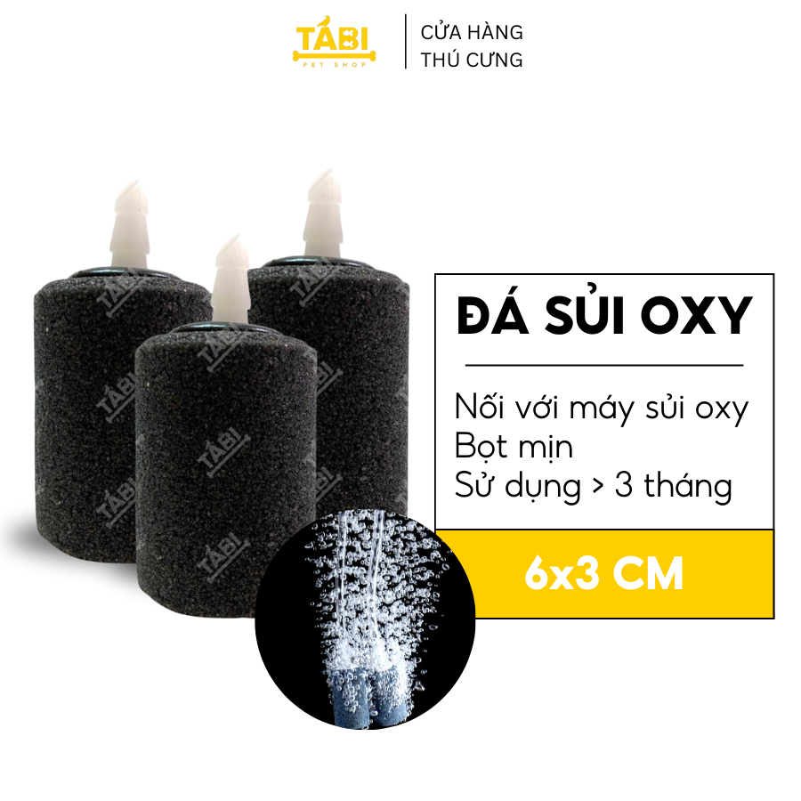 Cục Đá Sủi Oxy Đen Mịn 6x3CM - Đá Sủi Oxi Loại Tốt