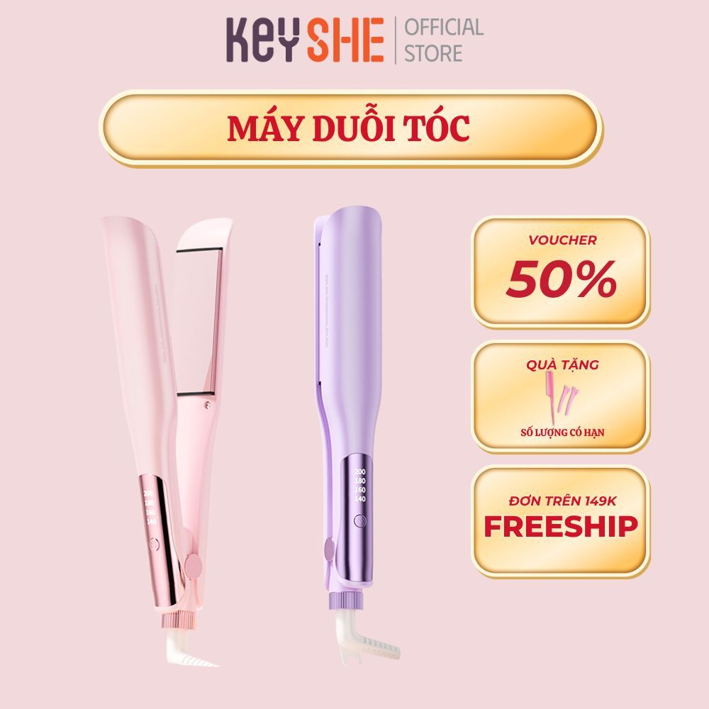 [HOẢ TỐC HCM] Máy duỗi tóc làm thẳng tóc KEYSHE Chính hãng bảo vệ tóc, suôn mượt tự nhiên, không gây hại cho tóc