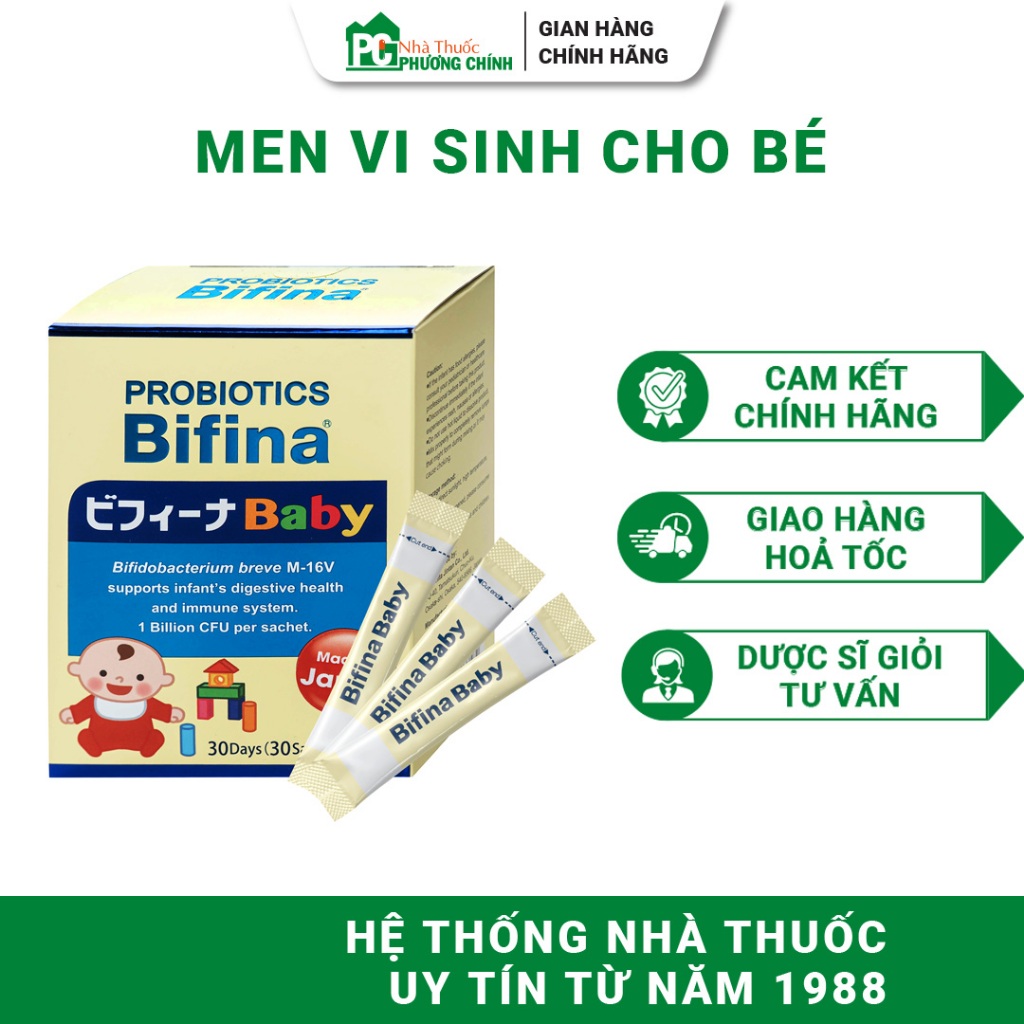 Men Vi Sinh Bifina Baby - Bổ Sung Lợi Khuẩn, Hỗ Trợ Tiêu Hóa & Tăng Cường Sức Đề Kháng 30 Gói