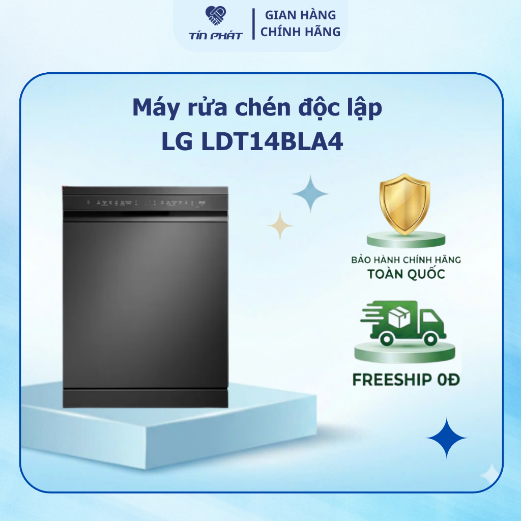 Máy rửa bát LG Quadwash TrueSteam™ màu đen LDT14BLA4