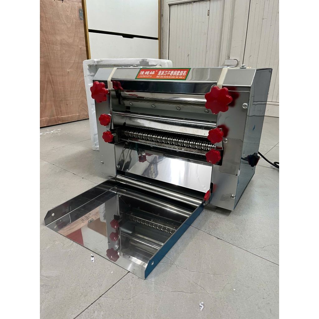 Máy cán bột cán đế pizza, cắt mỳ sợi, cắt bánh đa, cắt sợi phở chạy điện size 30cm-1000W