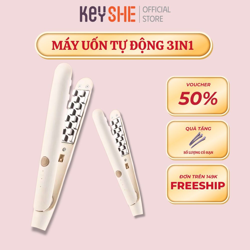 [HOẢ TỐC HCM] Máy dập phồng chân tóc KEYSHE gốm sứ 3 mức nhiệt,làm nóng 30s, bảo vệ tóc bóng mượt kh