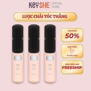[HOẢ TỐC HCM] Lược điện chải tóc thẳng,cúp tóc không dây ion âm KEYSHE 200 triệu ion bảo vệ tóc giúp tóc bóng khỏe