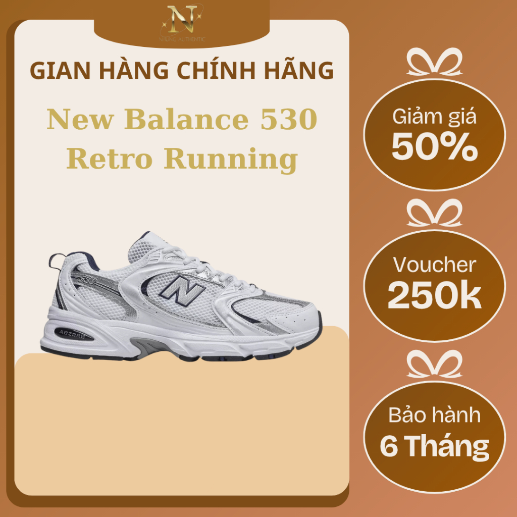 [ 𝙎𝘼𝙇𝙀 Chính Hãng ] Giày ƝЄᗯ ƁAĻAƝƇЄ 530 AUTHENTIC. Giày Sneaker NB530 Basic Trắng Bạc Nam Nữ