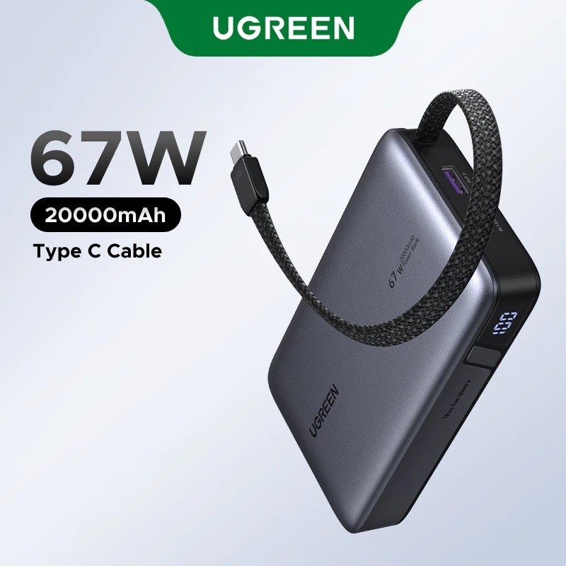 Pin Sạc Dự Phòng Ugreen PB550 - 67W - 20.000 mAh - Sạc Nhanh Cho Xiaomi - PPS 5A  - CCC - UFCS