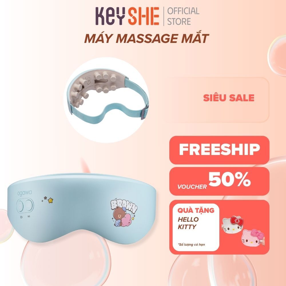 Máy massage mắt hơi nóng OGAWA LINE FRIENDS – thư giãn đôi mắt, giảm quầng thâm hiệu quả