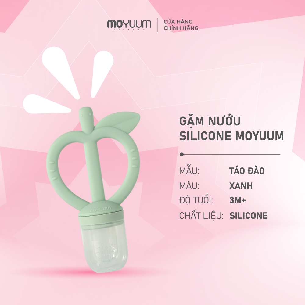 Túi lưới trái cây gặm nướu 2 in 1 Moyuum Feeder Teether - Vàng/Hồng/Xanh