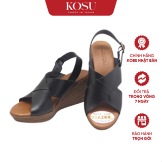 Sandal nữ đế xuồng KOSU cao 8cm, Sandal Nhật Bản thiết kế quai chéo thời trang trung niên 22978