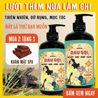 Dầu gội đầu mọc tóc, sạch gàu Spa Quê Một Cục, giảm rụng tóc, giảm gàu, chiết xuất từ thảo dược, hà thủ ô, bồ kết (500ml