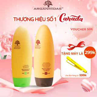 Combo dầu gội kiềm dầu tạo phồng chân tóc và dầu xả siêu dưỡng ẩm Arganmidas - 450ml