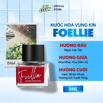 Nước Hoa Vùng Kín Foellie Bé Bé Hương Thơm Trẻ Trung Trong Trẻo và Dễ Thương pH Cân Băng Nuôi Dương Làn Da 5ml