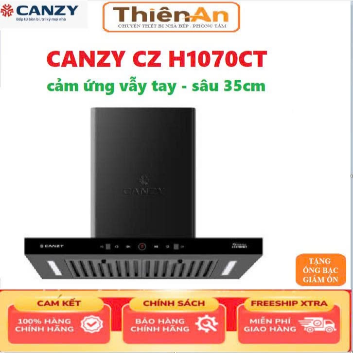 Hút mùi chữ T Canzy CZ H1070CT- Hút mùi nhà bếp cảm ứng vẫy tay sâu 35cm. máy hút khói nhà bếp thế hệ mới