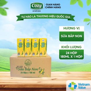 Sữa Bắp Non Ngon&Lành Bổ Sung Chất Xơ, Vị Bắp Non Thơm Ngon 180ml/Hộp - Cozy, Ngon&Lành