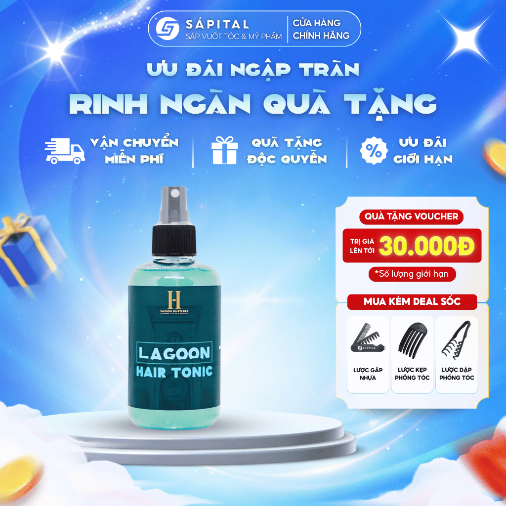 [CHÍNH HÃNG] Xịt tạo phồng Lagoon Hair Tonic - Hỗ trợ bảo vệ nhiệt - Tăng độ phồng kết dính cho tóc