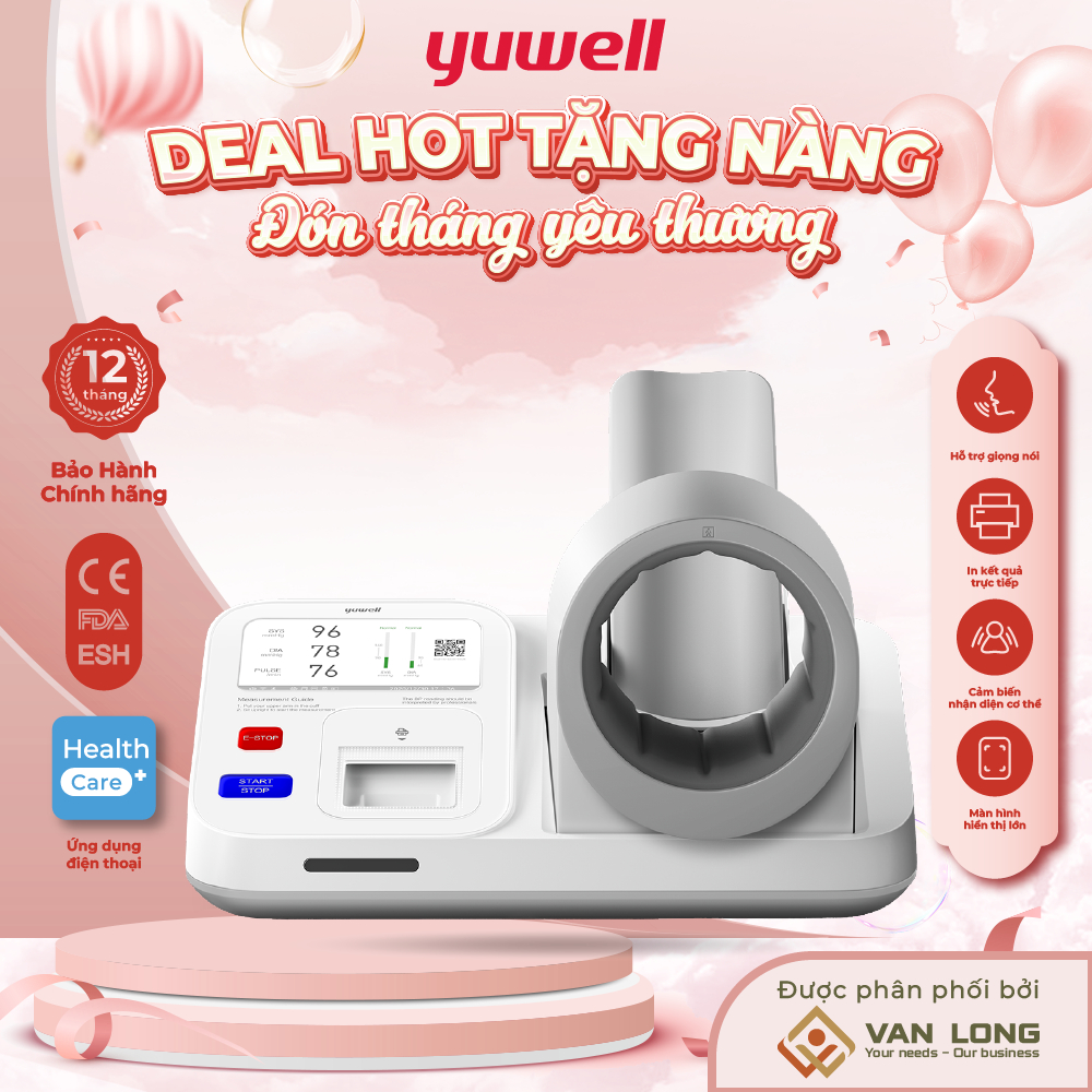 Máy đo huyết áp điện tử bắp tay tự động Yuwell YE990 - có hỗ trợ giọng nói - bảo hành 12 tháng