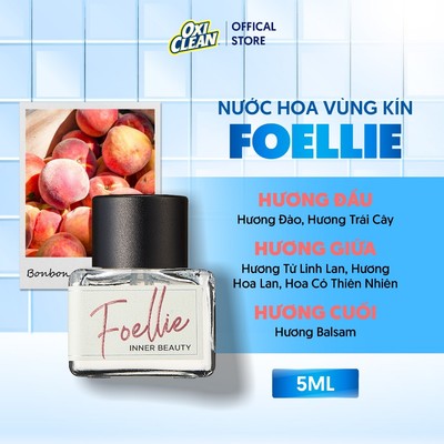 Nước hoa vùng kín FOELLIE Eaude BonBon Hương Đào Thơm Ngọt Trong Trẻo Và Quyến Rũ pH Cân Bằng Lưu Hương 48h