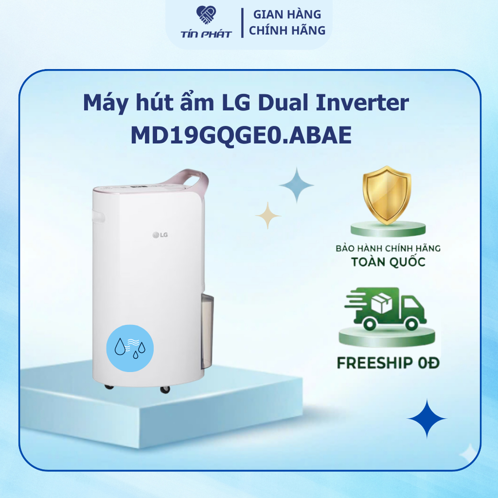 Máy hút ẩm LG Dual Inverter MD19GQGE0.ABAE 30L Bảo Hành Chính Hãng 12 Tháng