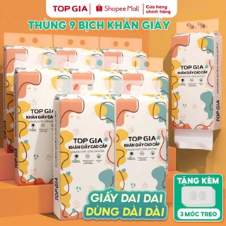 [SIZE XL - PREMIUM] Giấy vệ sinh treo tường Top Gia 1280 tờ 4 lớp đa năng cao cấp tiện lợi, mềm mại