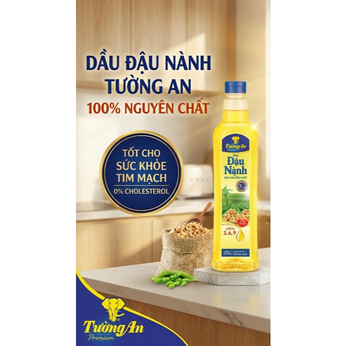 Dầu đậu nành tường an 1 lít tay bac minimart