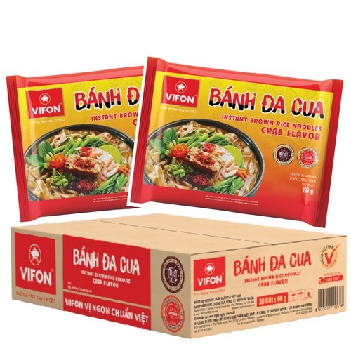 AMMYFOOD- Thùng 30 gói bánh đa cua Vifon 60g/ COMBO 5 GÓI BÁNH ĐA CUA
