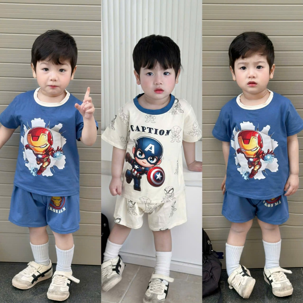 B523 -SET 2 BỘ IRONMAN +CAPTION TRẮNG XANH