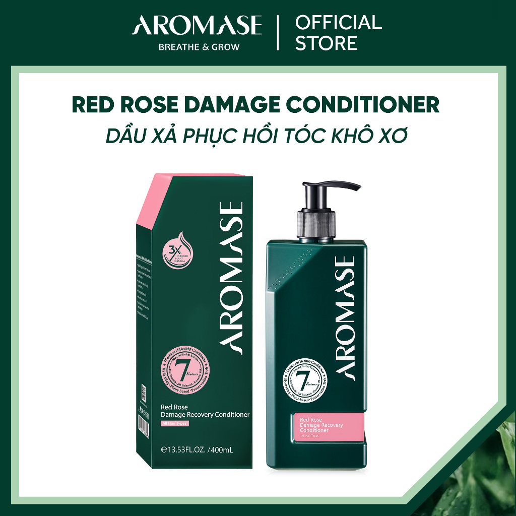 Dầu xả phục hồi tóc khô xơ AROMASE Red Rose Damage Recovery Conditioner 400ml