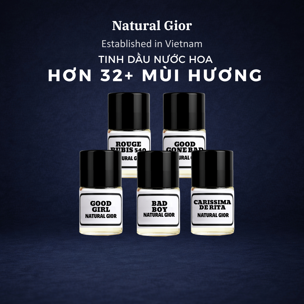 Tinh dầu nước hoa Natural Gior – Bộ mẫu 30 mùi hương hot trend, dạng lăn 1ml, lưu hương suốt ngày dài