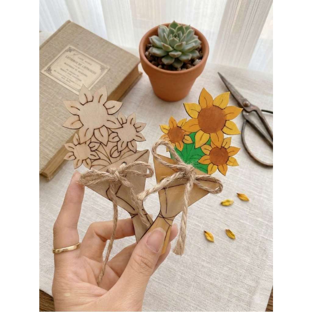 Set Thiệp Hoa Gỗ Lắp Ghép DIY – Thiệp Gỗ Tô Màu Tặng Mẹ 8/3, 20/10, Tặng Cô 20/11,Ngày Của Mẹ