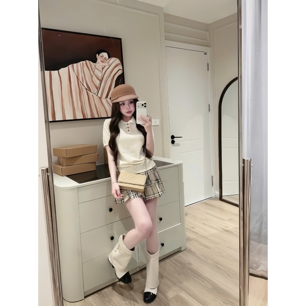 Áo Len Polo Nữ Cộc Tay Form Ôm Phong Cách Hàn Quốc – Áo Dệt Kim Nút Cổ Thời Trang Thanh Lịch Dễ Phối Đồ HH4 | BigBuy360 - bigbuy360.vn