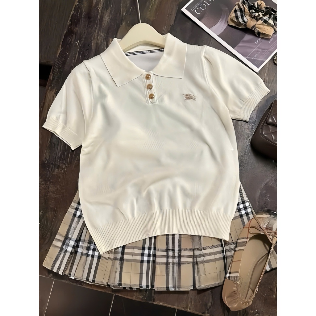 Áo Len Polo Nữ Cộc Tay Form Ôm Phong Cách Hàn Quốc – Áo Dệt Kim Nút Cổ Thời Trang Thanh Lịch Dễ Phối Đồ HH4 | BigBuy360 - bigbuy360.vn