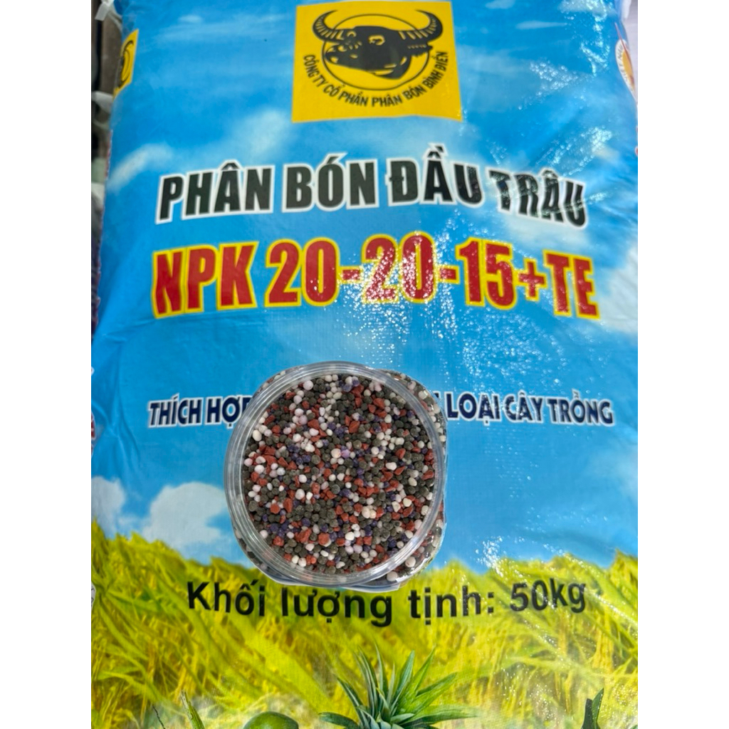 phân bón đầu trâu npk 20-20-15 +TE( 1KG)