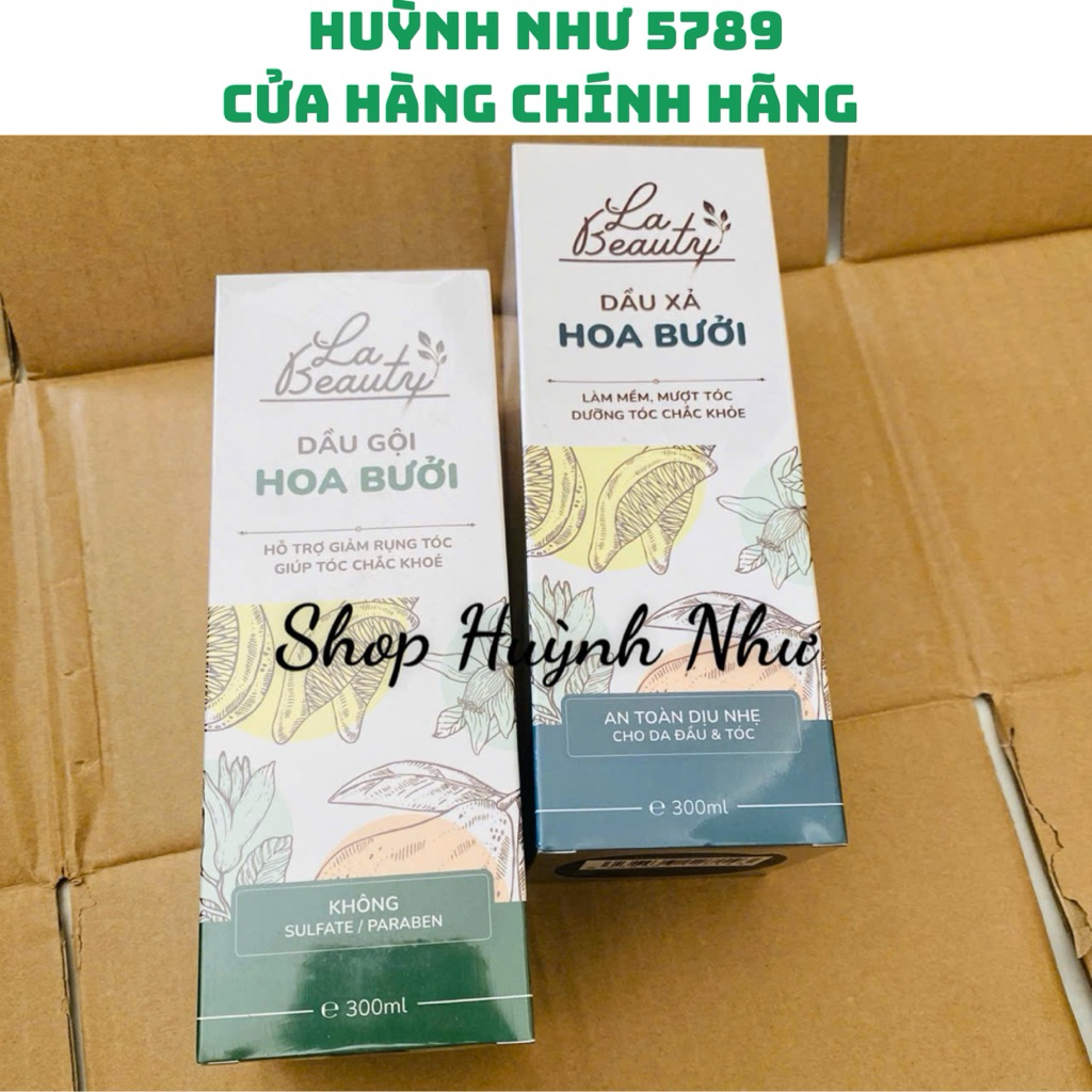 [CHÍNH HÃNG]Combo Dầu xả +dầu gội Hoa Bưởi La Beauty mượt tóc và giảm gãy rụng 300ml/300ml