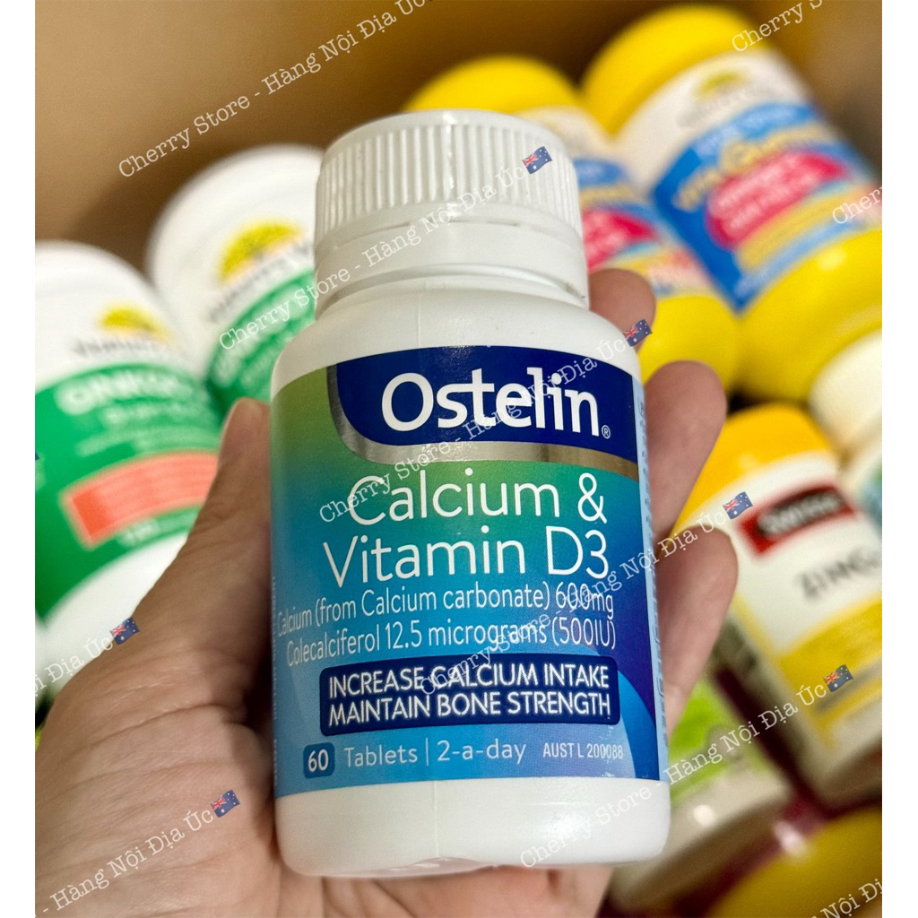 (Đủ Bill Úc) Viên uống bổ sung Canxi & Vitamin D3 Ostelin Calcium & Vitamin D3 60 viên