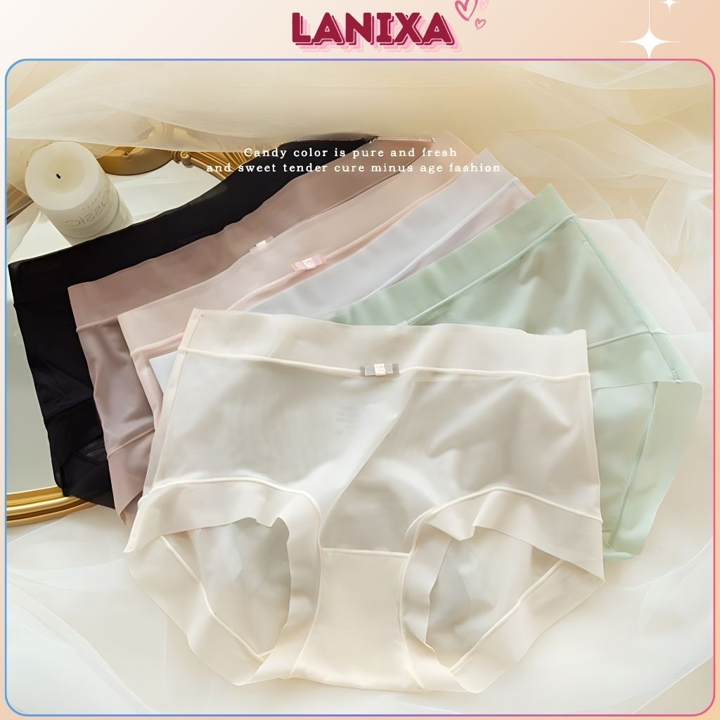 Quần lót nữ su lụa mỏng nhẹ mềm mại thoáng mát không lộ viền đáy lót kháng khuẩn khử mùi LANIXA L896