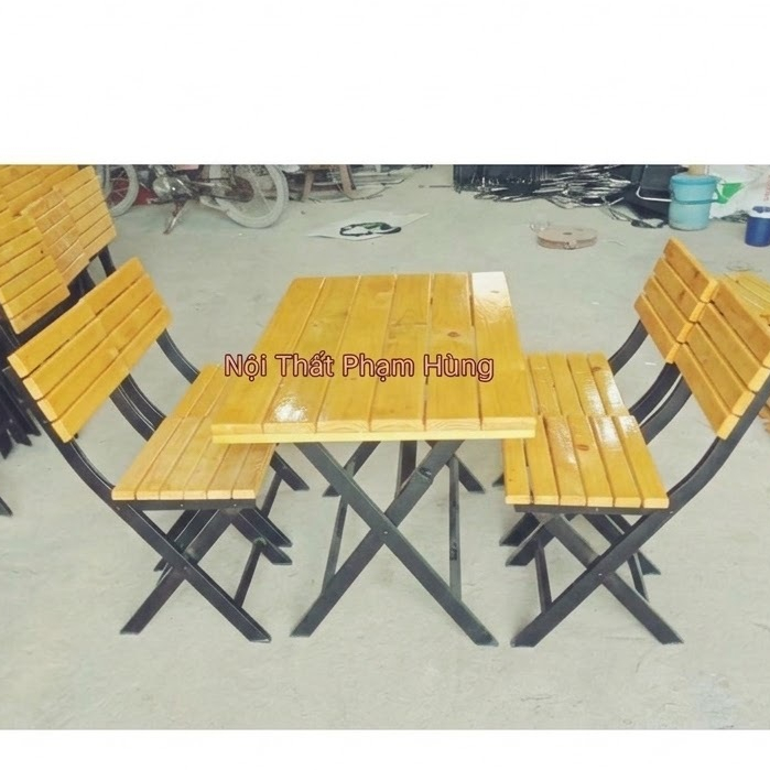bộ bàn ghế xếp quán ăn quán nhậu giá rẻ bàn ghế gỗ gấp gọn