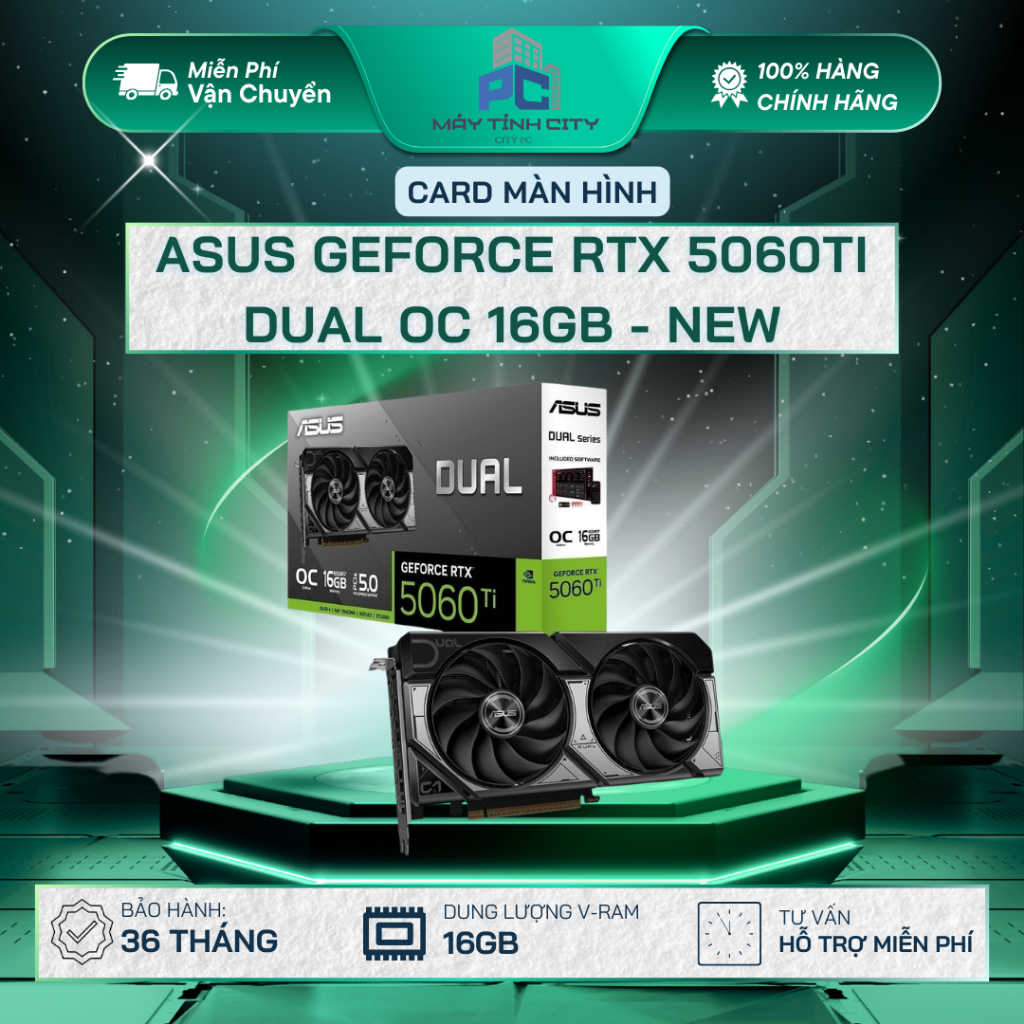 Card màn Hình ASUS GeForce RTX 5060Ti DUAL OC 16GB - NEW