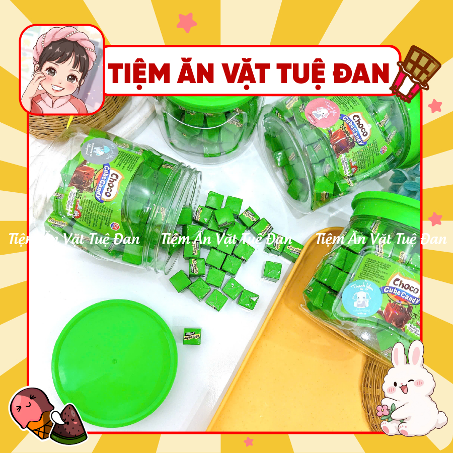 [HỘP 100 VIÊN] Kẹo sữa socola cube Doten, choco cube candy, thơm ngon hấp dẫn