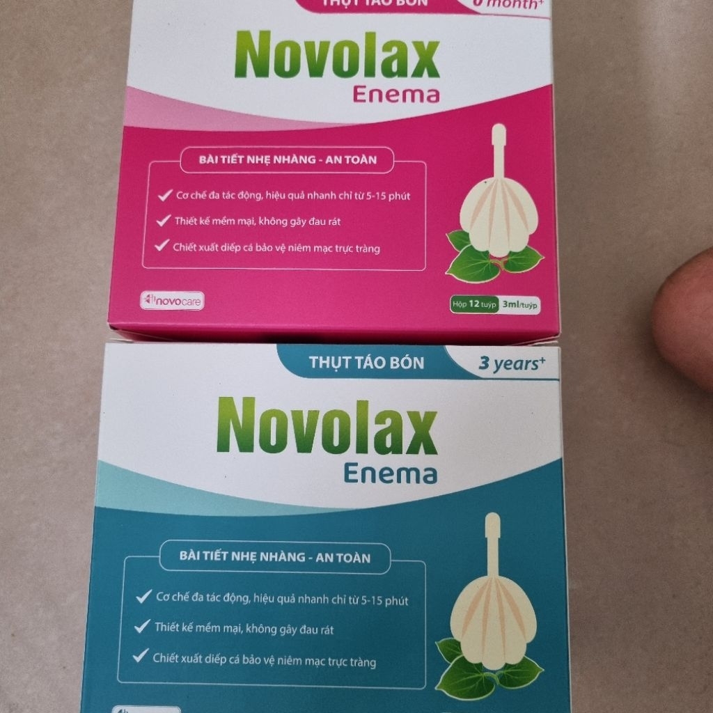 Thụt Táo bón Novolax Enema - Dùng an toàn cho trẻ sơ sinh ( Hộp 12 ống)