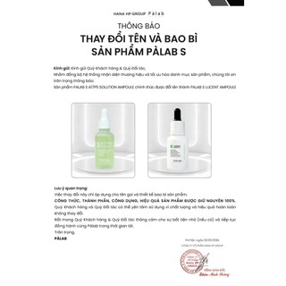 Tinh chất giảm dầu mụn Palab S 30ML