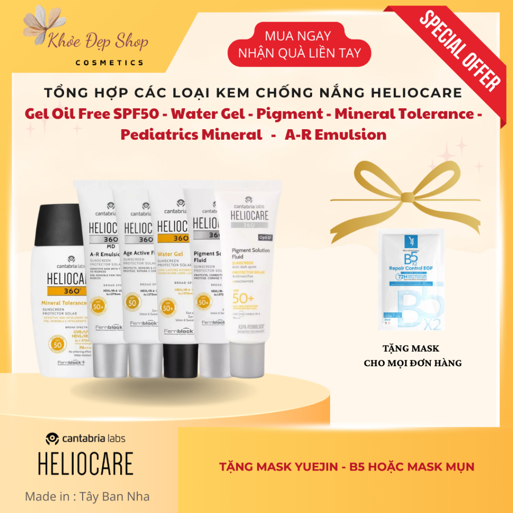 (Hàng Công Ty) Tổng Hợp Kem Chống Nắng – Heliocare 360º MD A-R Emulsion