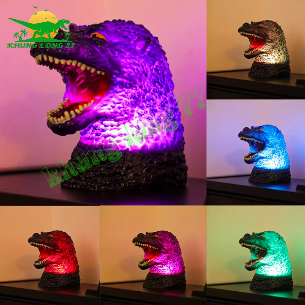 Đèn Ngủ Hình Khủng Long T-Rex , GODZILLA ánh sáng 7 màu | Jurassic World | Khủng Long 77