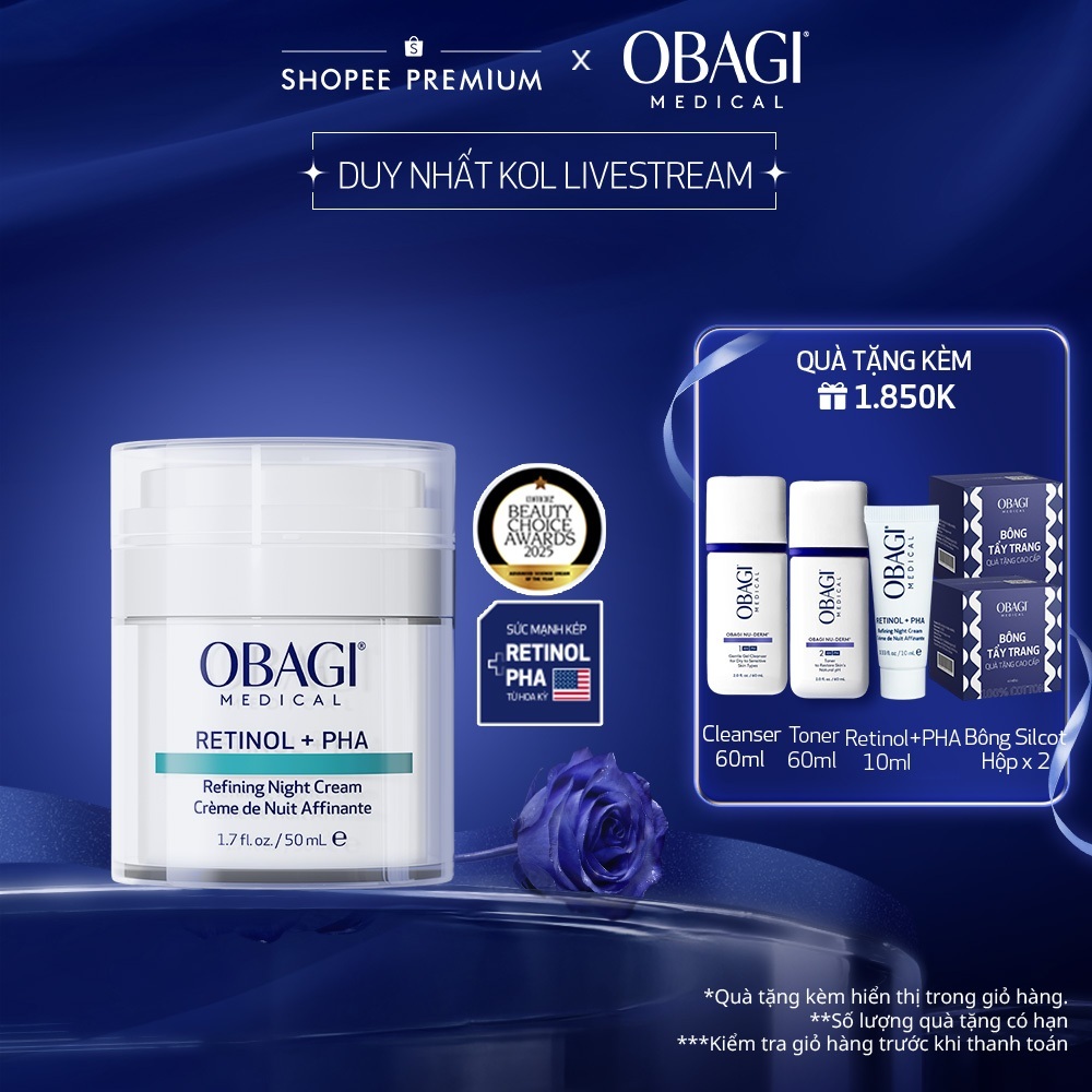 [Obagi x KOL] Kem dưỡng tái tạo & trẻ hóa da ban đêm Obagi Medical Retinol + PHA (50ml)
