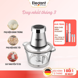 [Bảo hành 1 đổi 1] Máy Xay Thịt Đa Năng Elegant FCJ08 - 3in1 - Đánh Trứng, Bóc Tỏi, Xay Thực Phẩm, Lưỡi Dao Thép