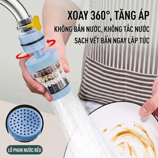 Đầu vòi lọc nước trực tiếp 6 lớp Carbon xoay 360° tiện dụng 3x12cm