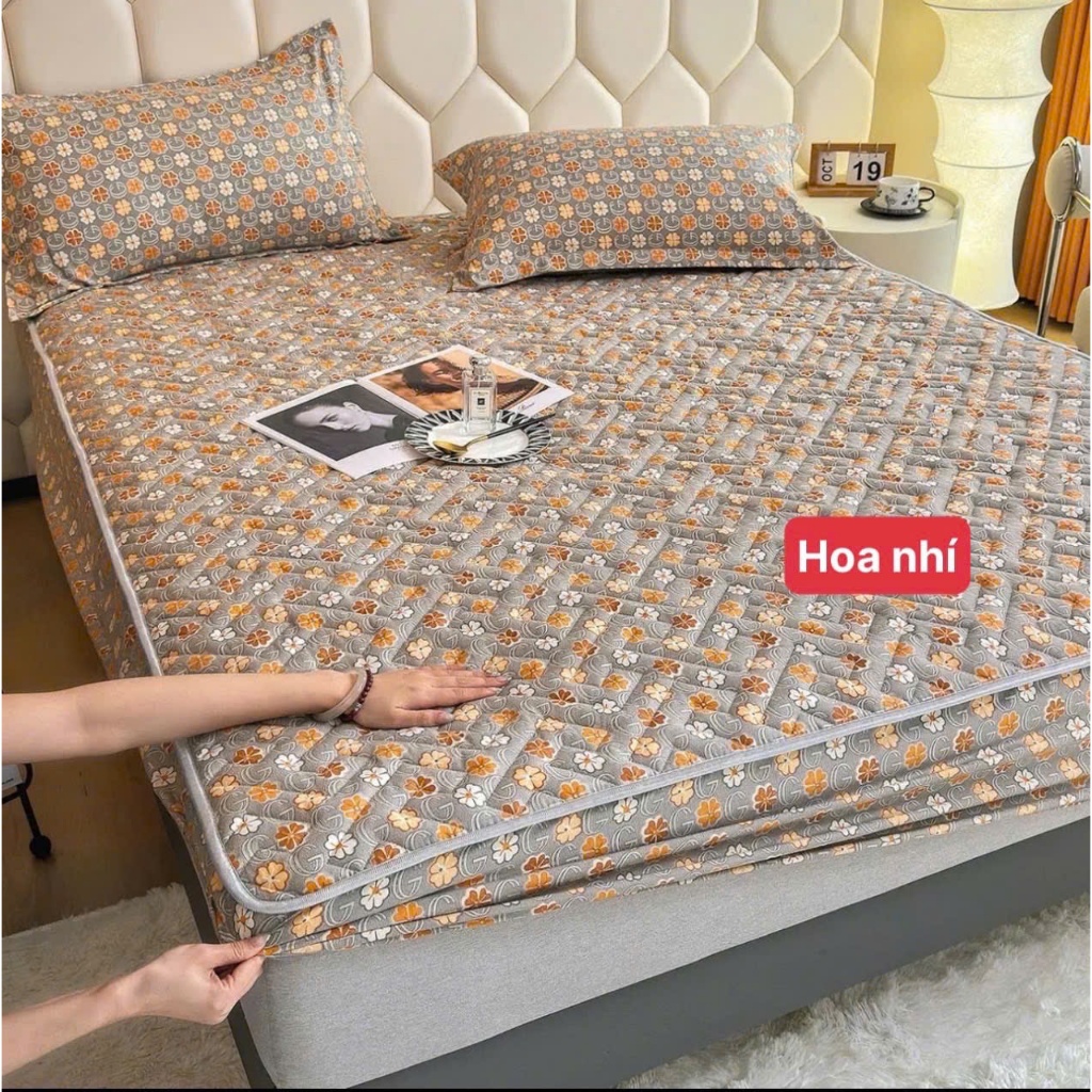 Chăn Ga Gối Cotton 3 Món – Combo Ga Trải Giường Bo Chun Mềm Mịn Đủ Size M2 M4 M5 M6 M8 2M2