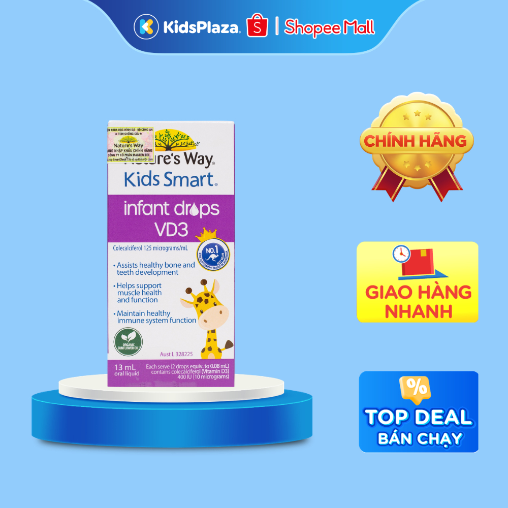 Thực phẩm chức năng Nature’s Way Kids Smart Infan Drops vitamin D3 10ml