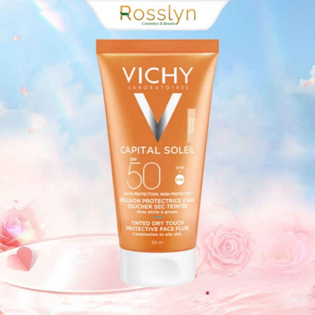 Kem Chống Nắng Vichy SPF50+ 50ml Phiên Bản Dry Touch Và Velvety Cho Da Dầu, Da Khô & Da Nhạy Cảm