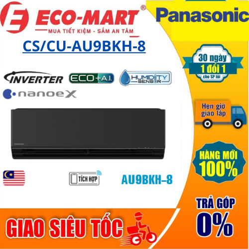 Điều hòa Panasonic CS/CU-AU9BKH-8, 1 chiều 9000Btu Inverter mới 2025