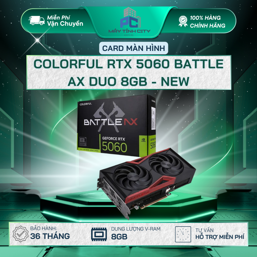 Card Màn Hình Colorful RTX 5060 Battle AX Duo 8GB - NEW