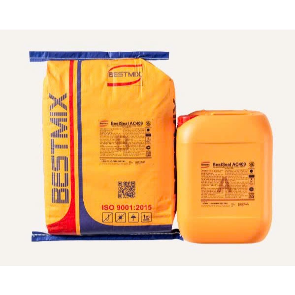 Bestseal AC409 Màng chống thấm đàn hồi gốc xi măng Polymer 2 thành phần bộ 30kg